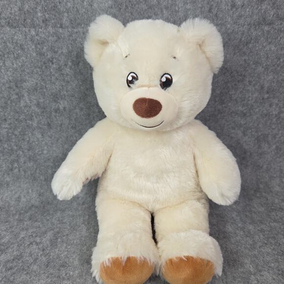 Build A Bear Cream Ivory Teddy Bear Plush 15 Inch Stuffed Animal Toy Brown Nose - Picture 8 of 11